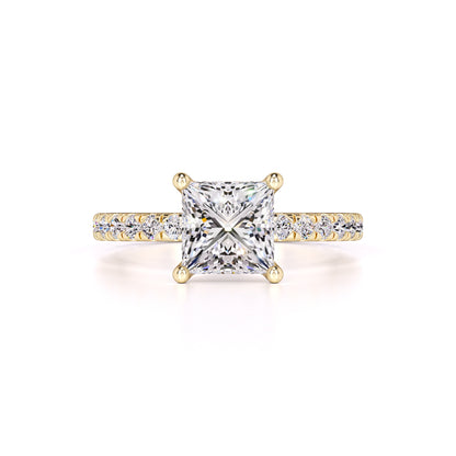 Vivian Moissanite & Lab Grown Diamond Ring | Yellow Gold | 1