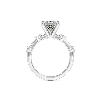 Nicole Moissanite & Lab Grown Diamond Ring | White Gold | 4