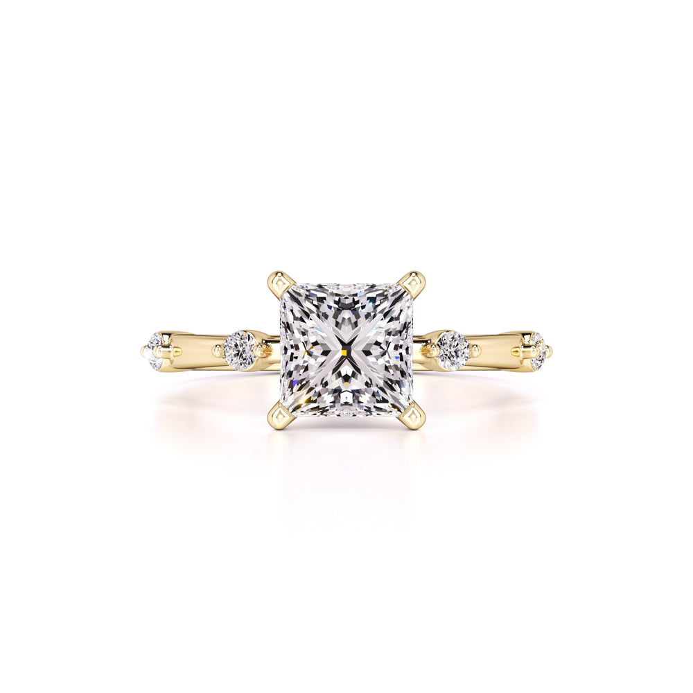 Nicole Moissanite & Lab Grown Diamond Ring | Yellow Gold | 1