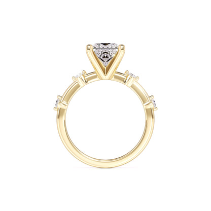Nicole Moissanite & Lab Grown Diamond Ring | Yellow Gold | 4