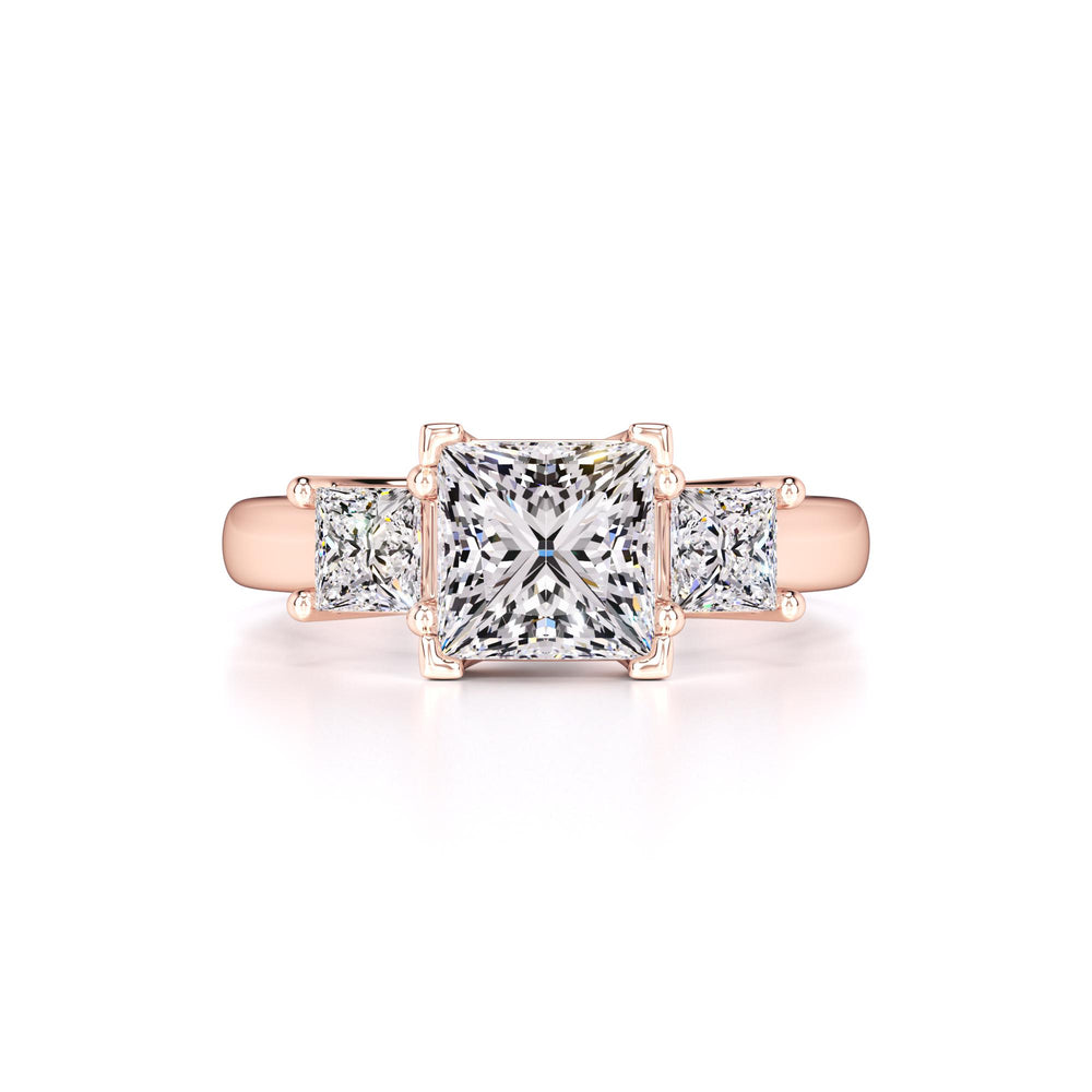 Lara Moissanite & Lab Grown Diamond Ring | Rose Gold | 1