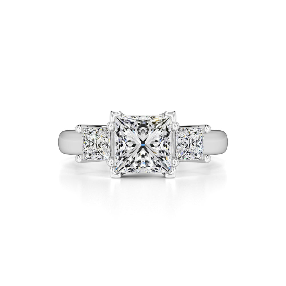Lara Moissanite & Lab Grown Diamond Ring | White Gold | 1