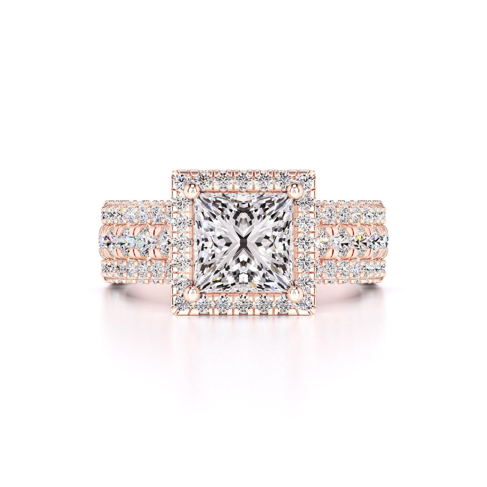 Ella Moissanite & Lab Grown Diamond Ring | Rose Gold | 1