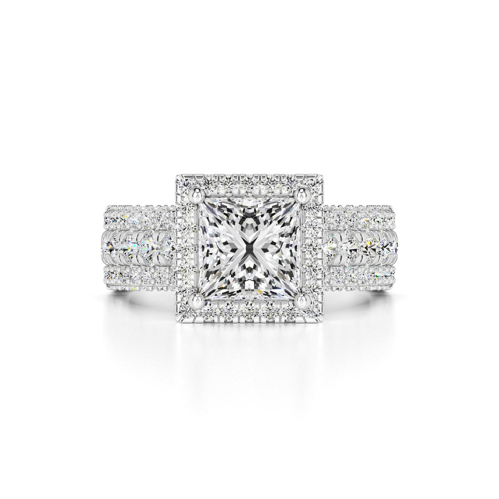 Ella Moissanite & Lab Grown Diamond Ring | White Gold | 1