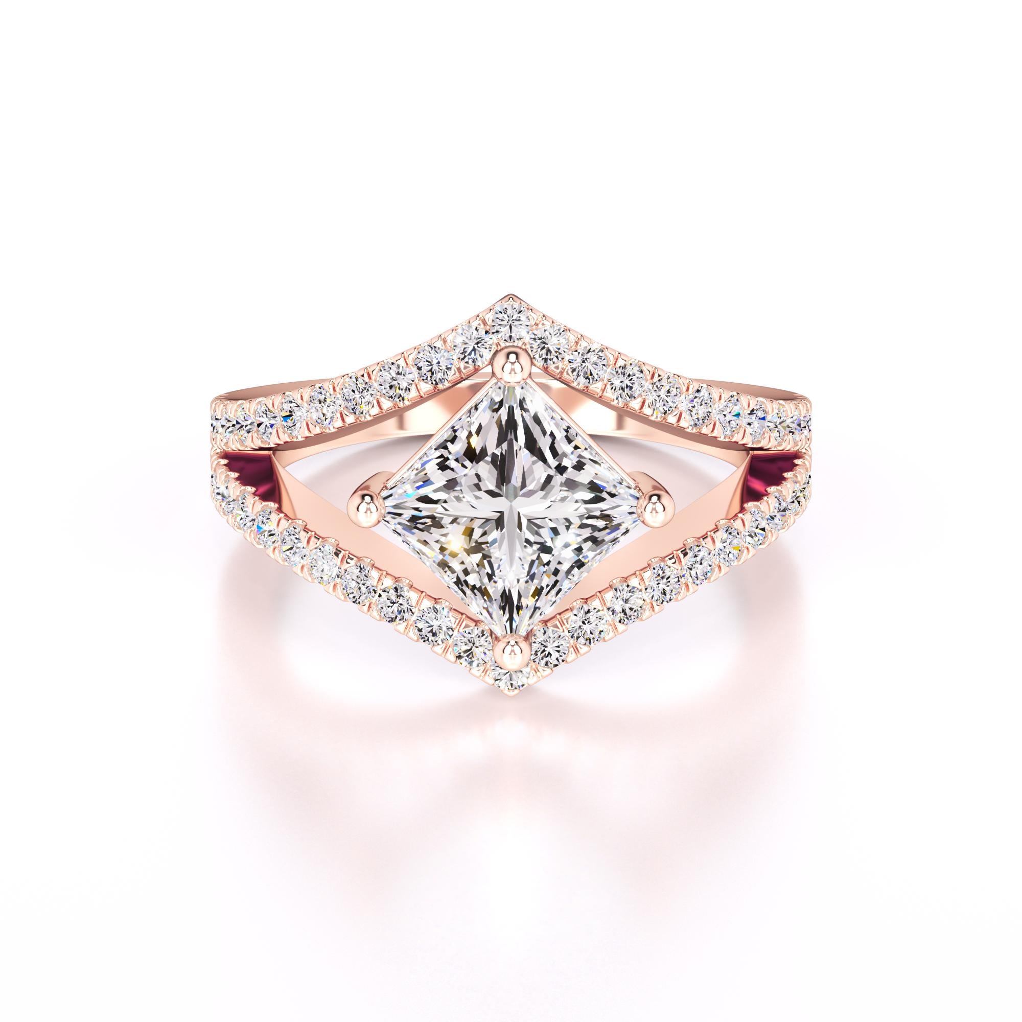 Lily Lab Grown Diamond Ring | Rose Gold | 1