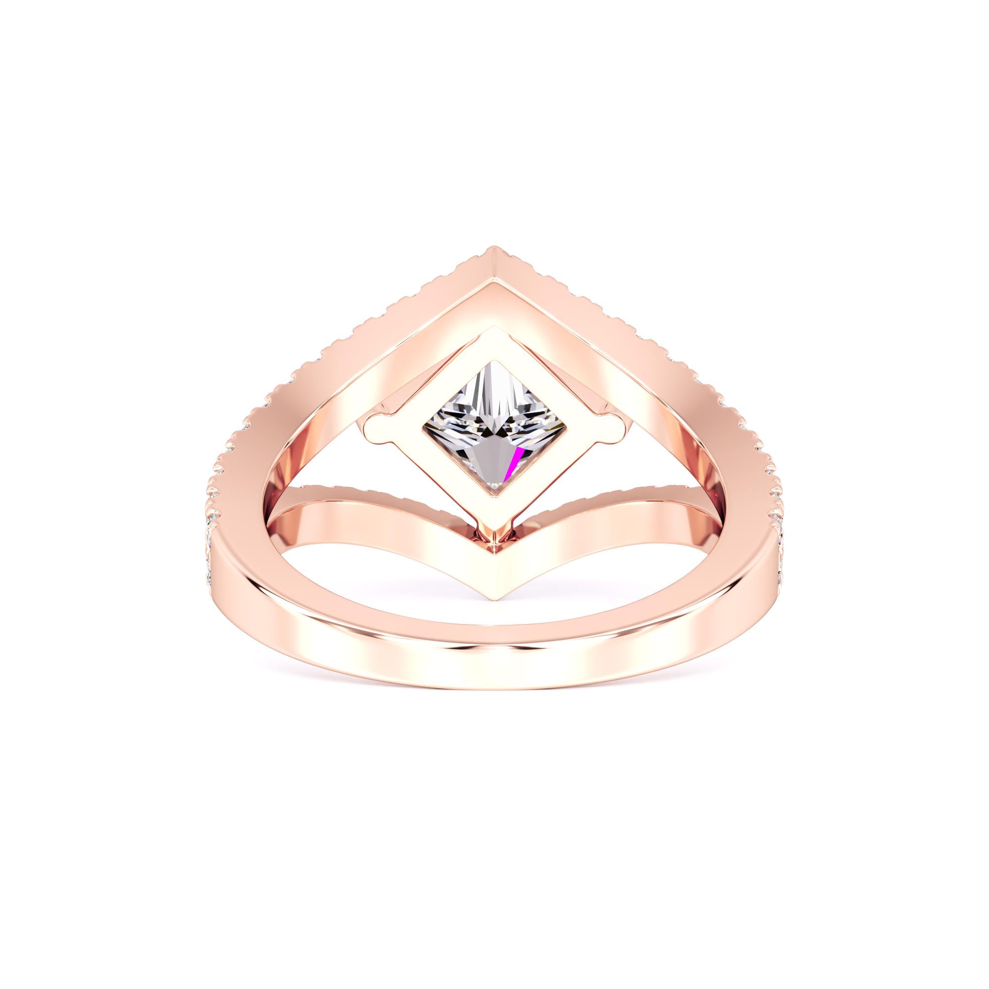 Lily Moissanite & Lab Grown Diamond Ring | Rose Gold | 3