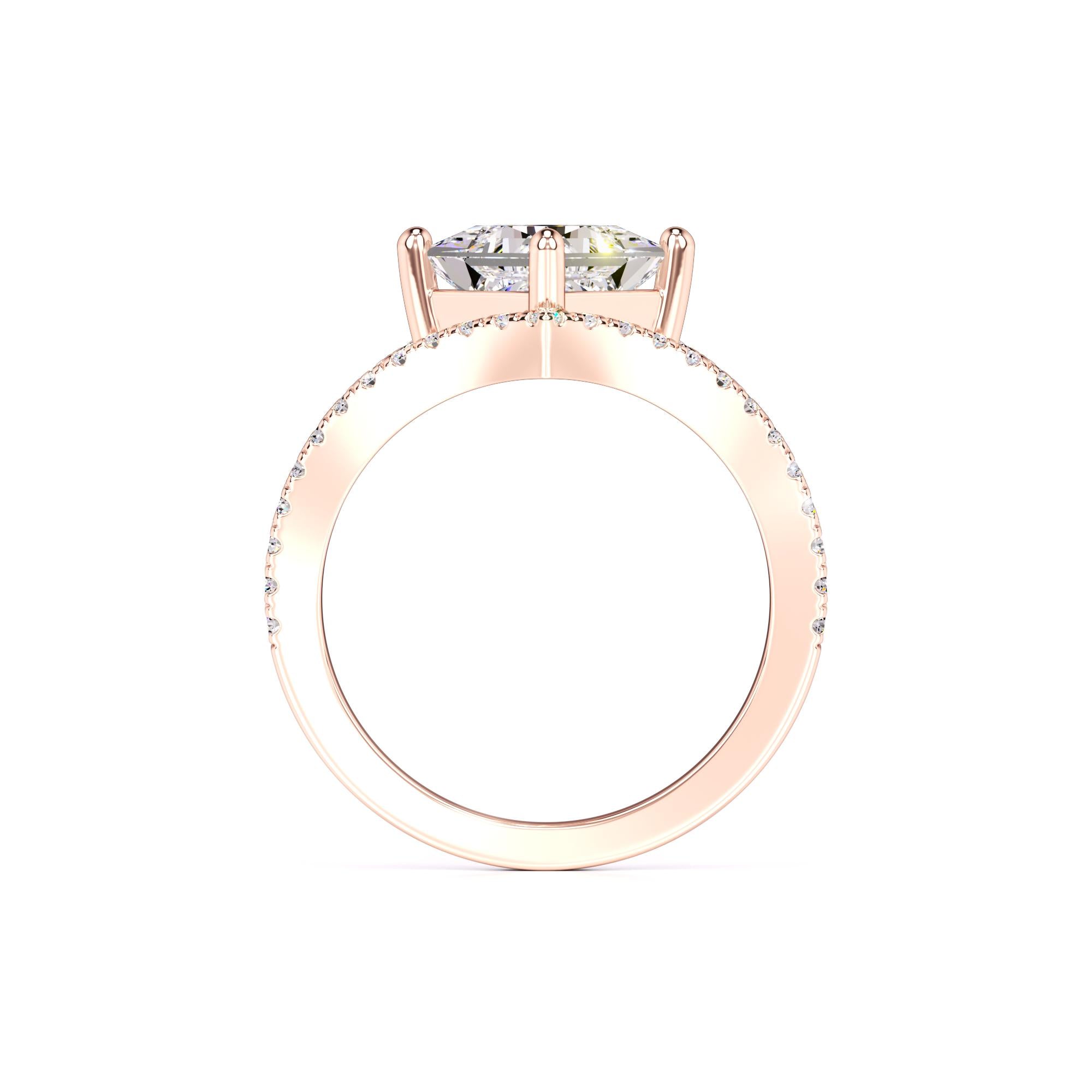 Lily Moissanite & Lab Grown Diamond Ring | Rose Gold | 4