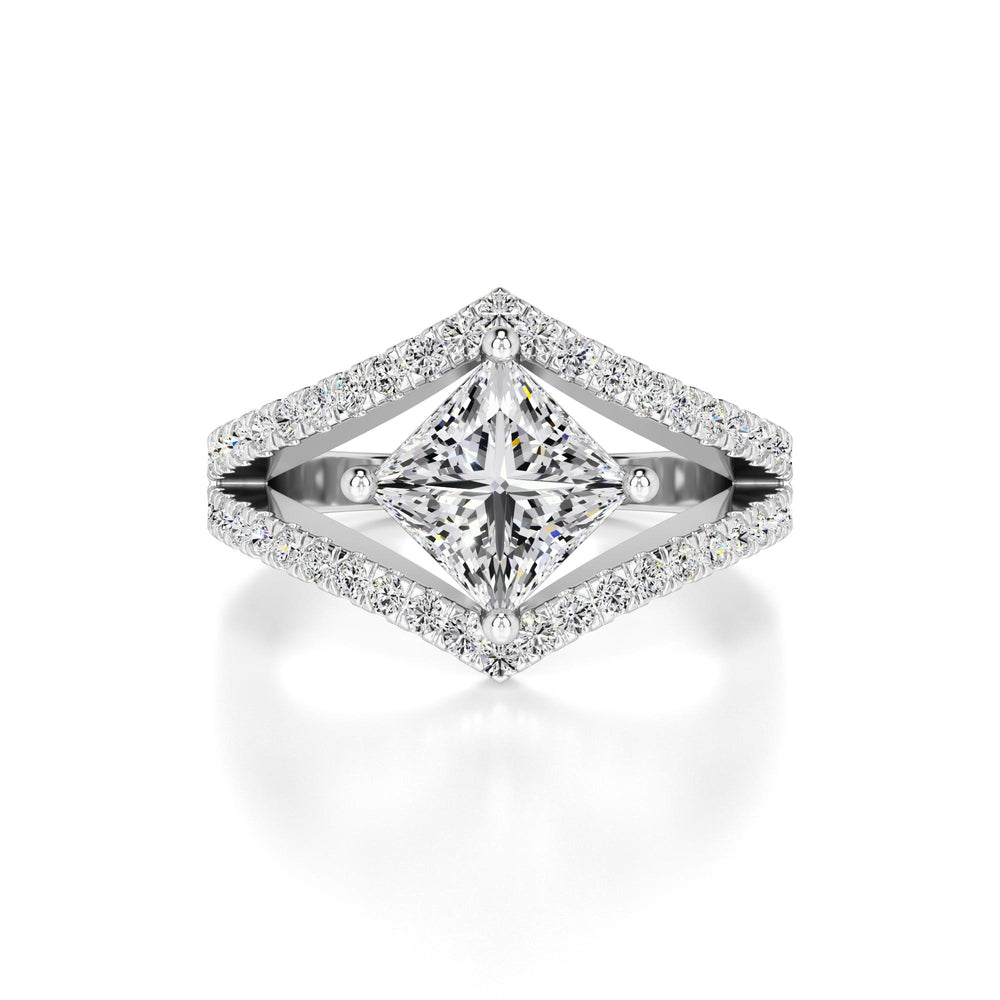 Lily Moissanite & Lab Grown Diamond Ring | White Gold | 1