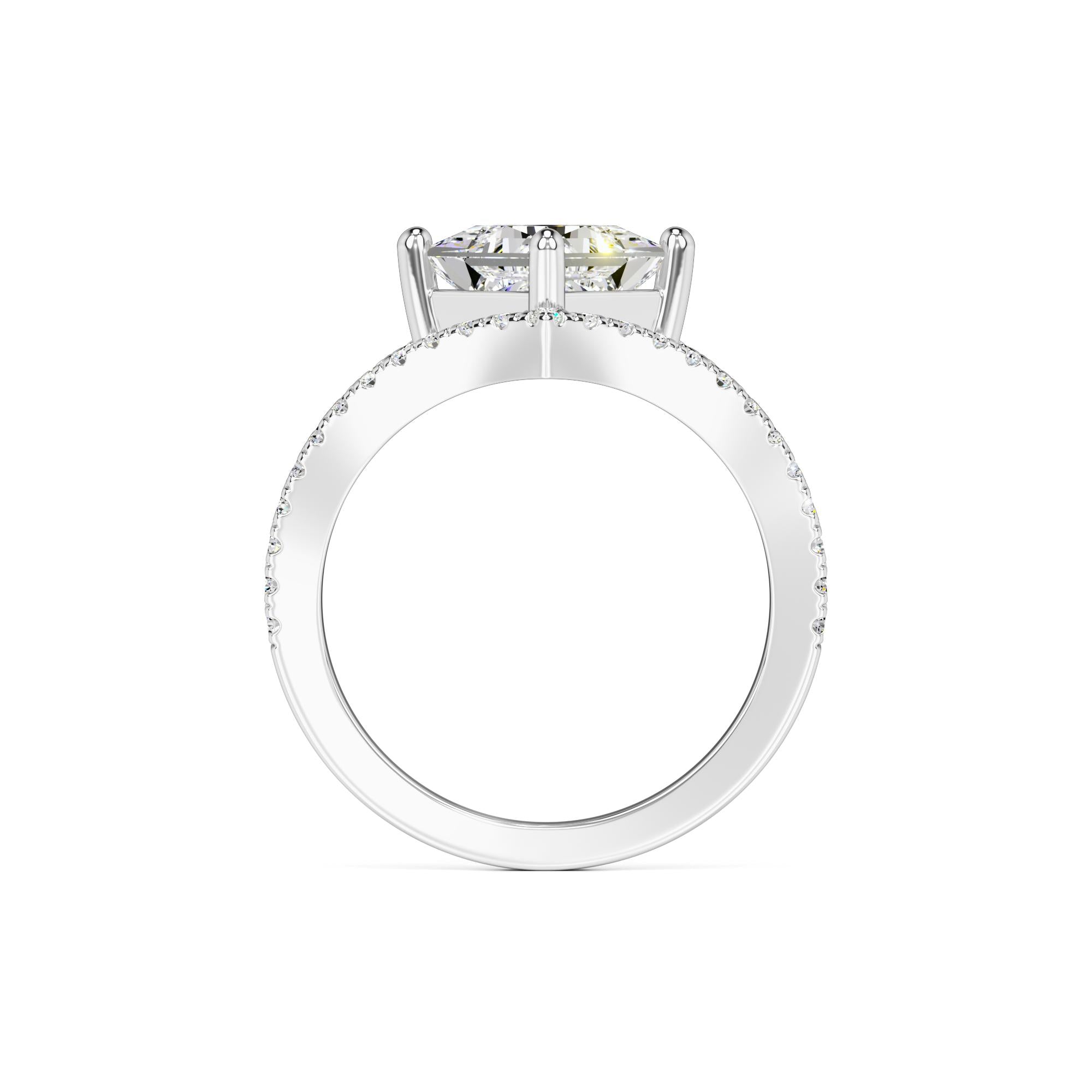 Lily Moissanite & Lab Grown Diamond Ring | White Gold | 4