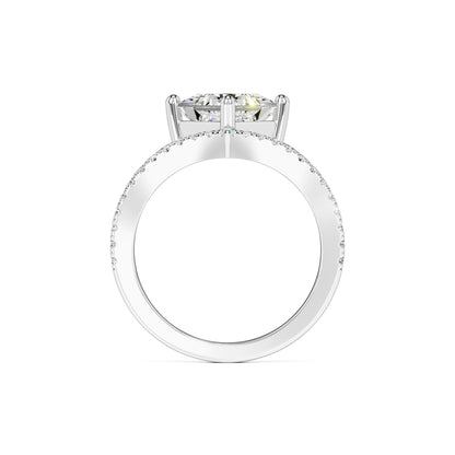 Lily Moissanite & Lab Grown Diamond Ring | White Gold | 4