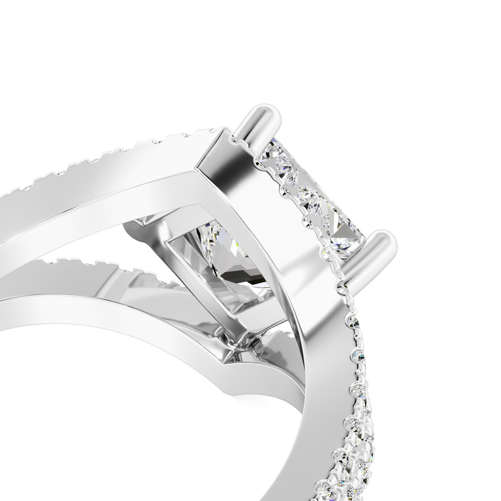 Lily Moissanite & Lab Grown Diamond Ring | White Gold | 2
