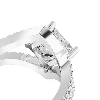 Lily Moissanite & Lab Grown Diamond Ring | White Gold | 2