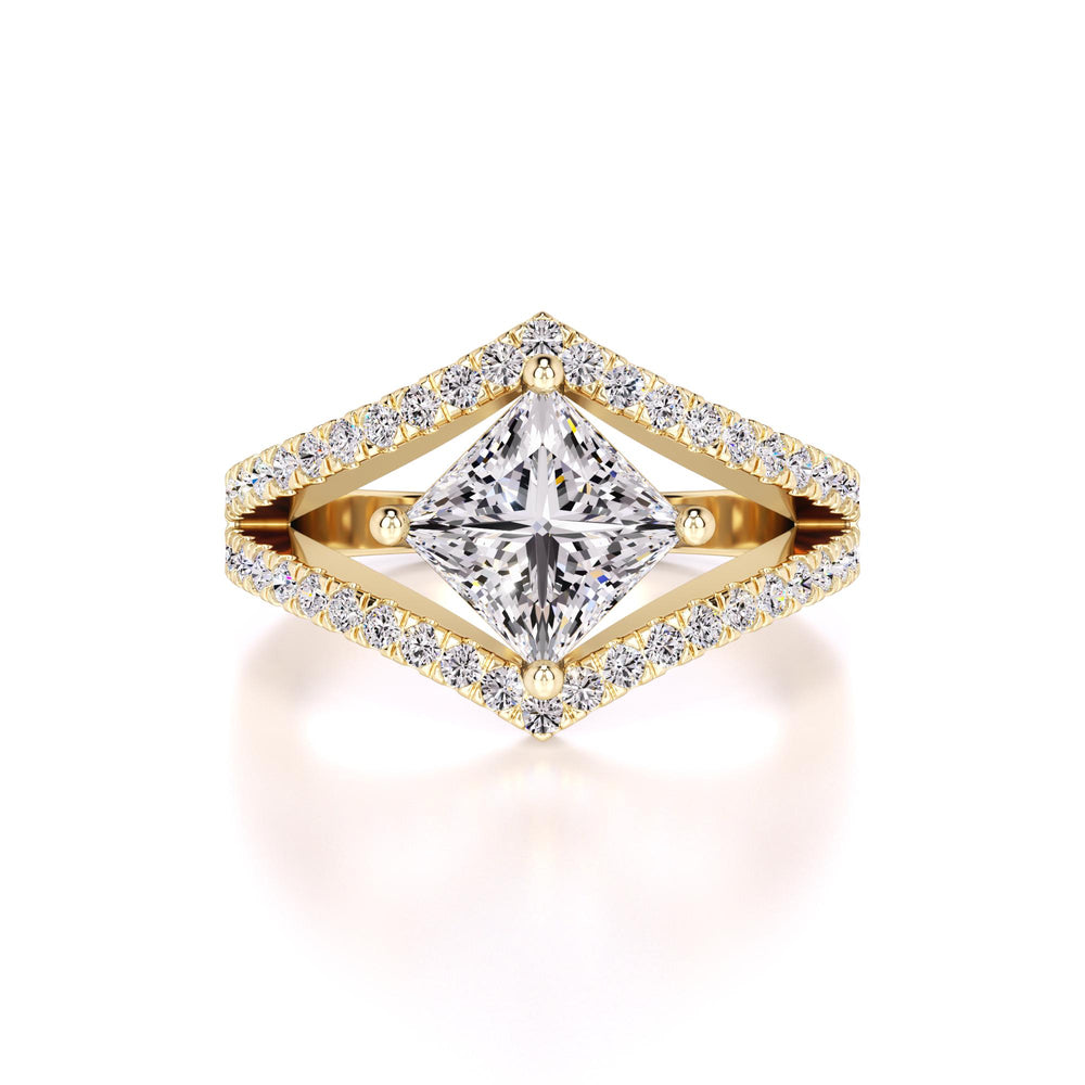 Lily Moissanite & Lab Grown Diamond Ring | Yellow Gold | 1