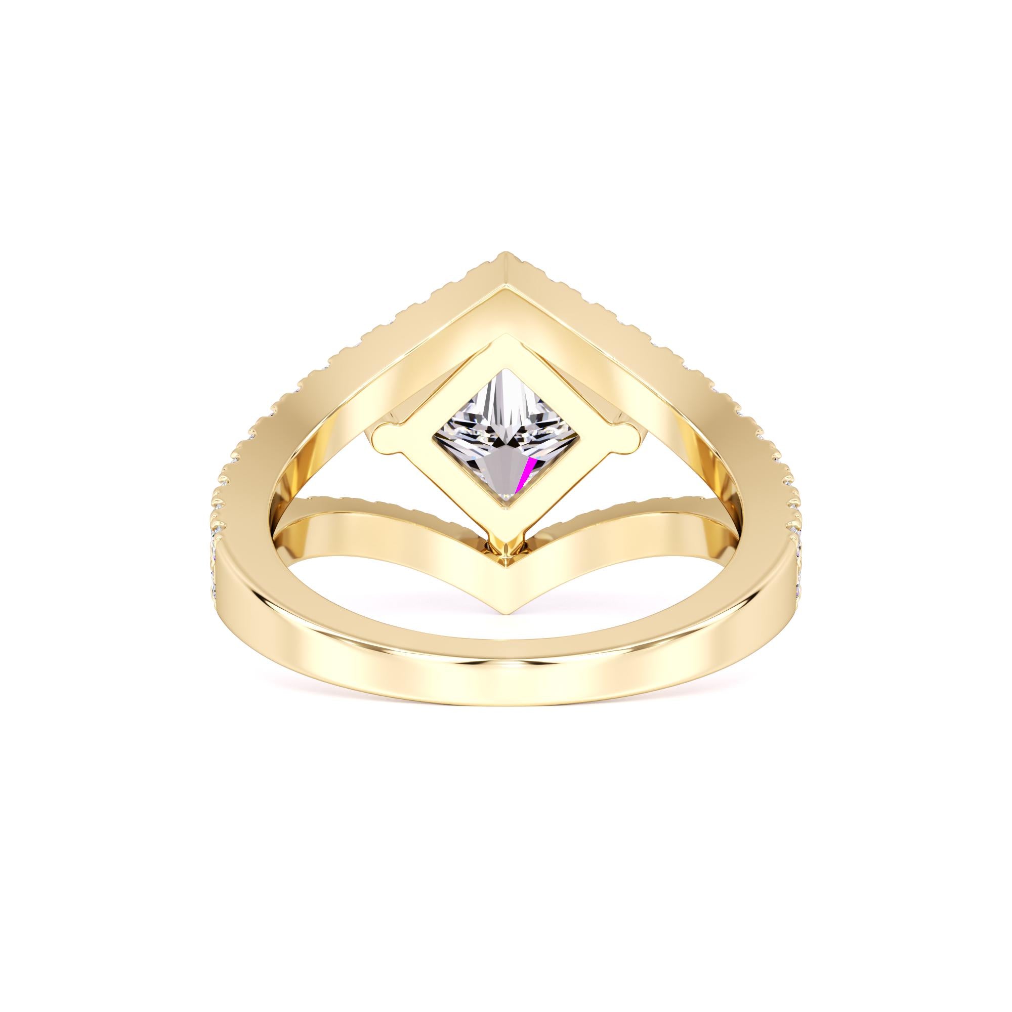 Lily Moissanite & Lab Grown Diamond Ring | Yellow Gold | 3