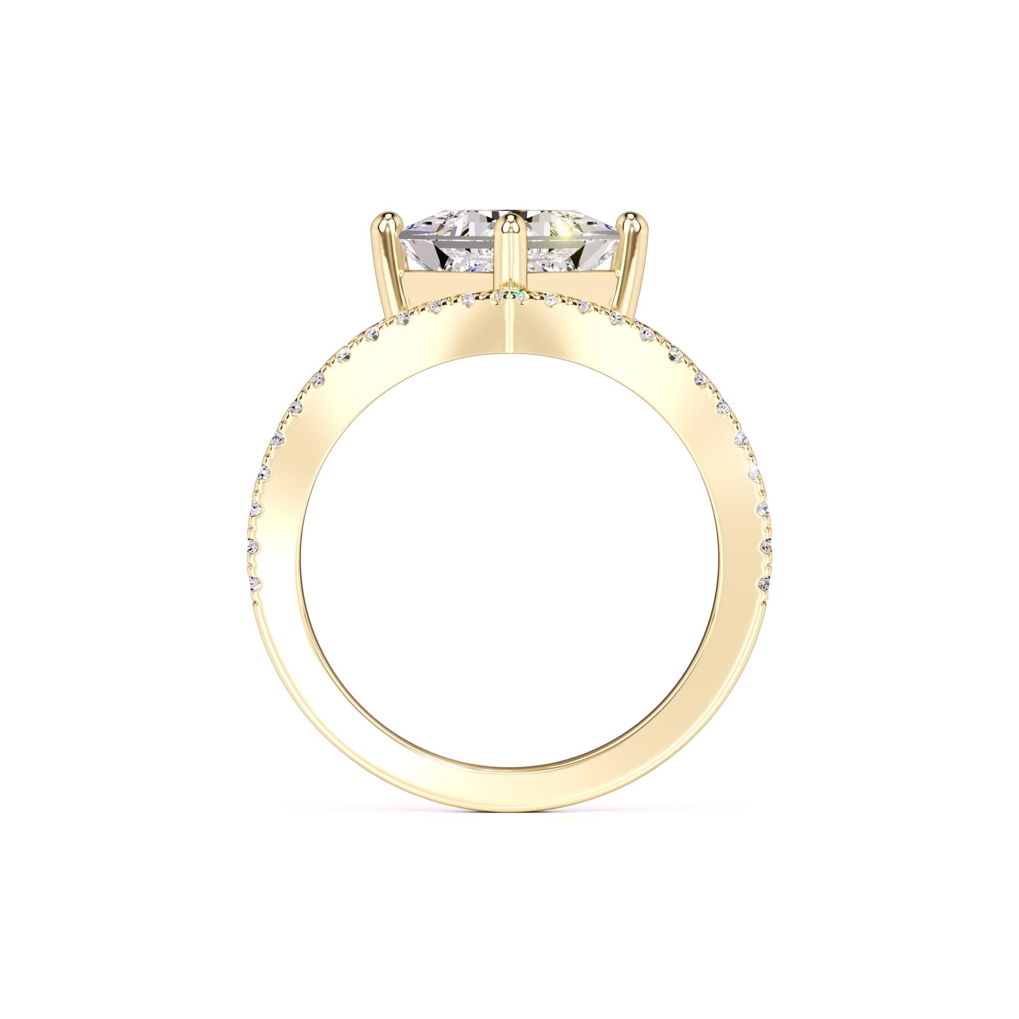 Lily Moissanite & Lab Grown Diamond Ring | Yellow Gold | 4