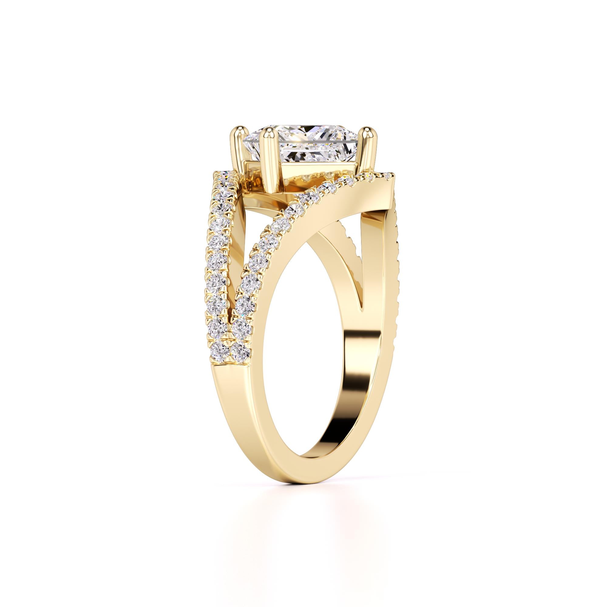 Lily Lab Grown Diamond Ring | Yellow Gold | 3