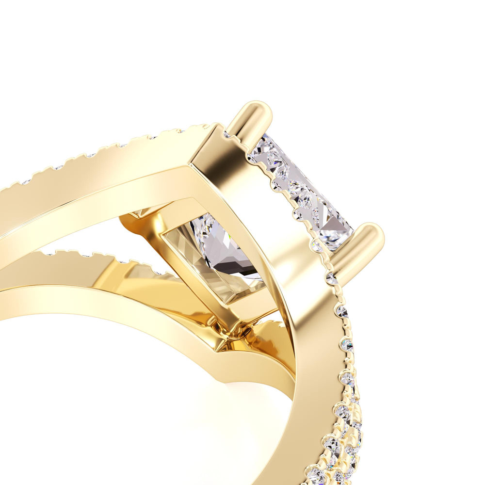 Lily Moissanite & Lab Grown Diamond Ring | Yellow Gold | 2