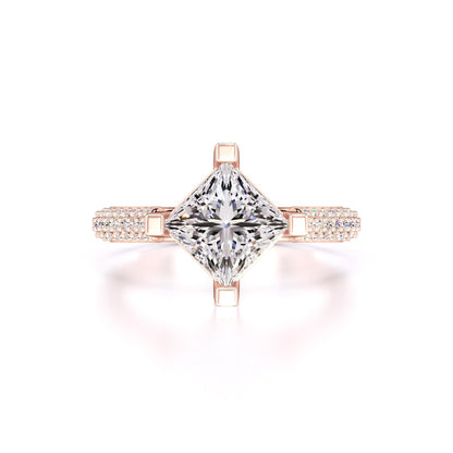 Lucia Moissanite & Lab Grown Diamond Ring | Rose Gold | 1