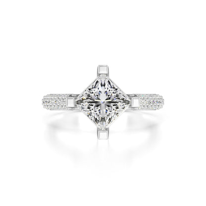 Lucia Moissanite & Lab Grown Diamond Ring | White Gold | 1