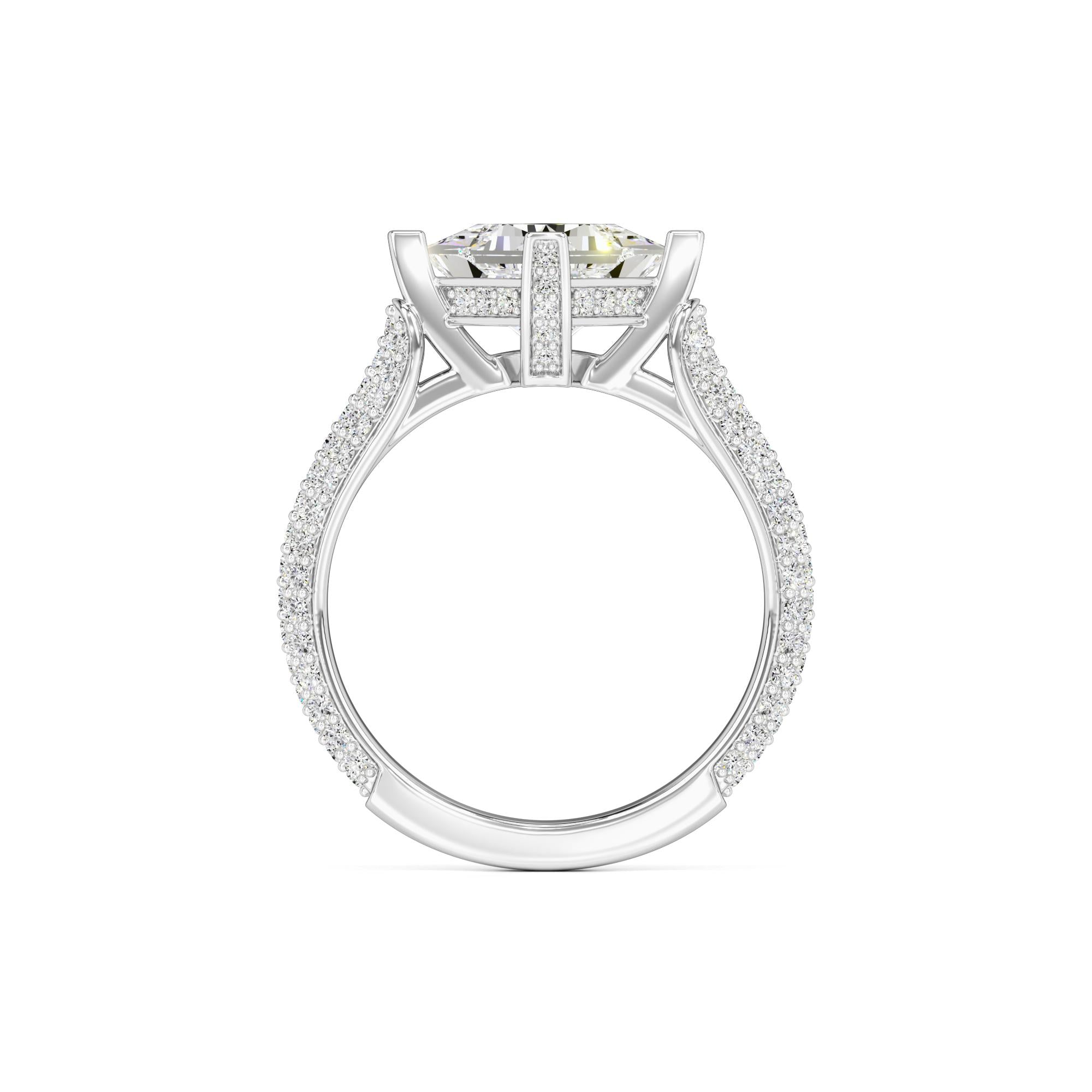 Lucia Moissanite & Lab Grown Diamond Ring | White Gold | 4