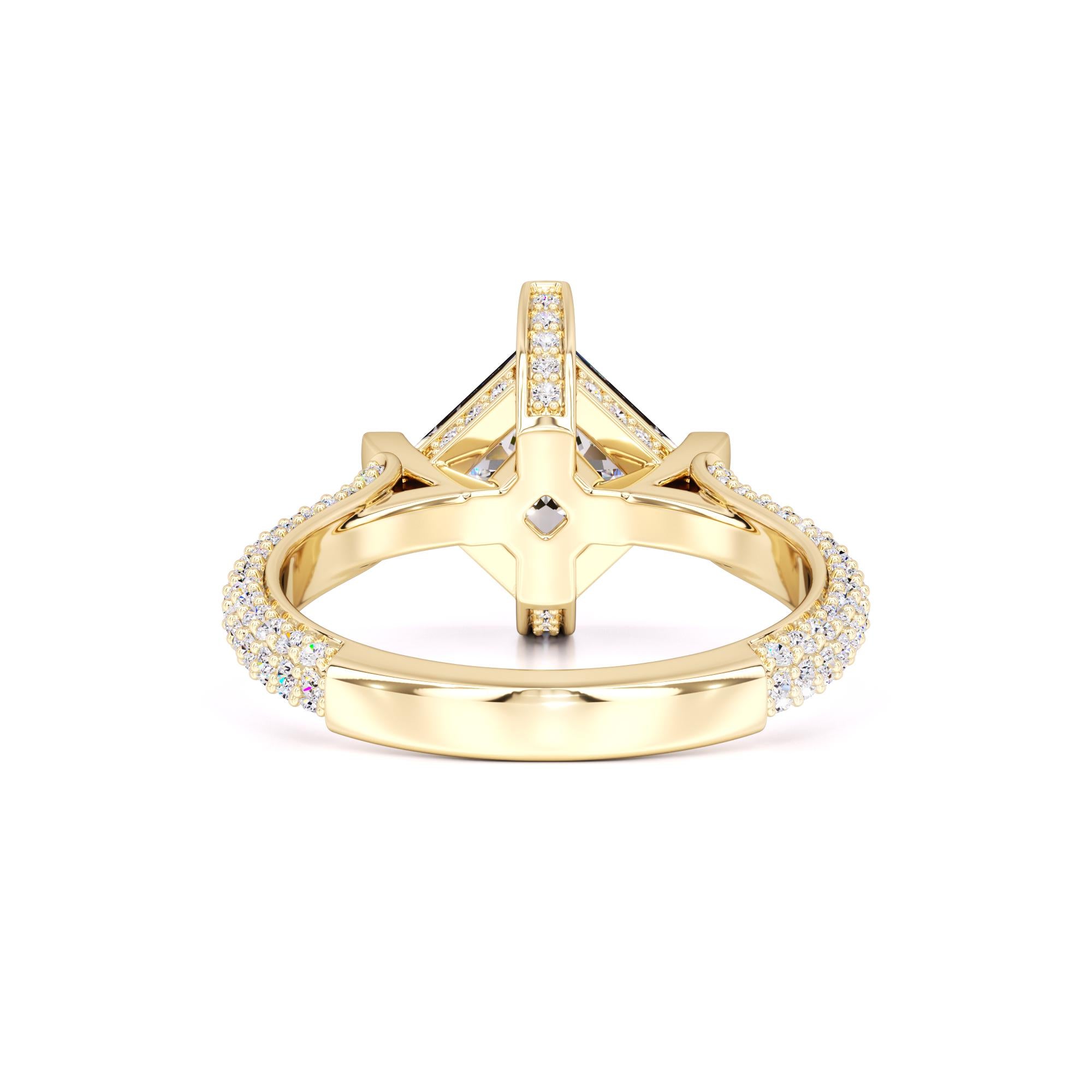 Lucia Moissanite & Lab Grown Diamond Ring | Yellow Gold | 3