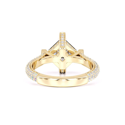 Lucia Moissanite & Lab Grown Diamond Ring | Yellow Gold | 3