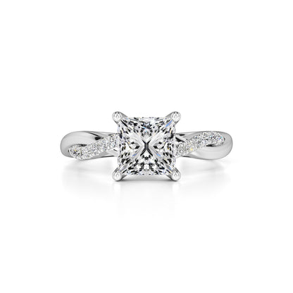 Tanya Moissanite & Lab Grown Diamond Ring | White Gold | 1