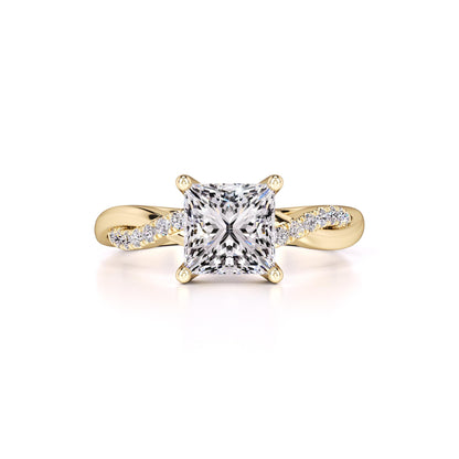 Tanya Moissanite & Lab Grown Diamond Ring | Yellow Gold | 1