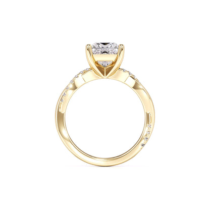 Tanya Moissanite & Lab Grown Diamond Ring | Yellow Gold | 4