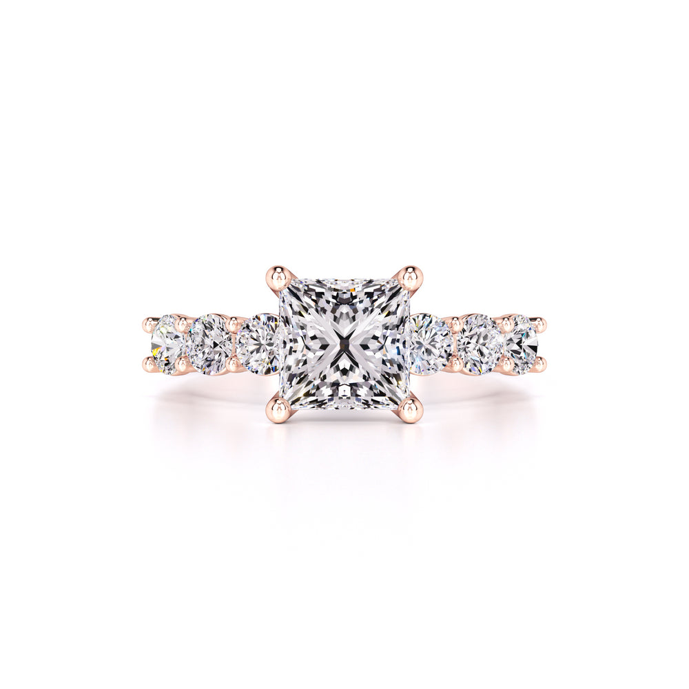 Blaire Moissanite & Lab Grown Diamond Ring | Rose Gold | 1