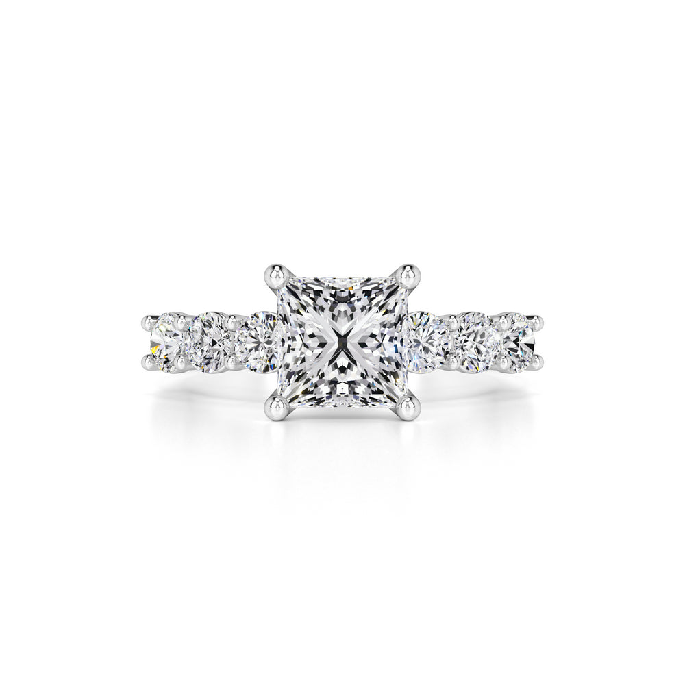 Blaire Moissanite & Lab Grown Diamond Ring | White Gold | 1