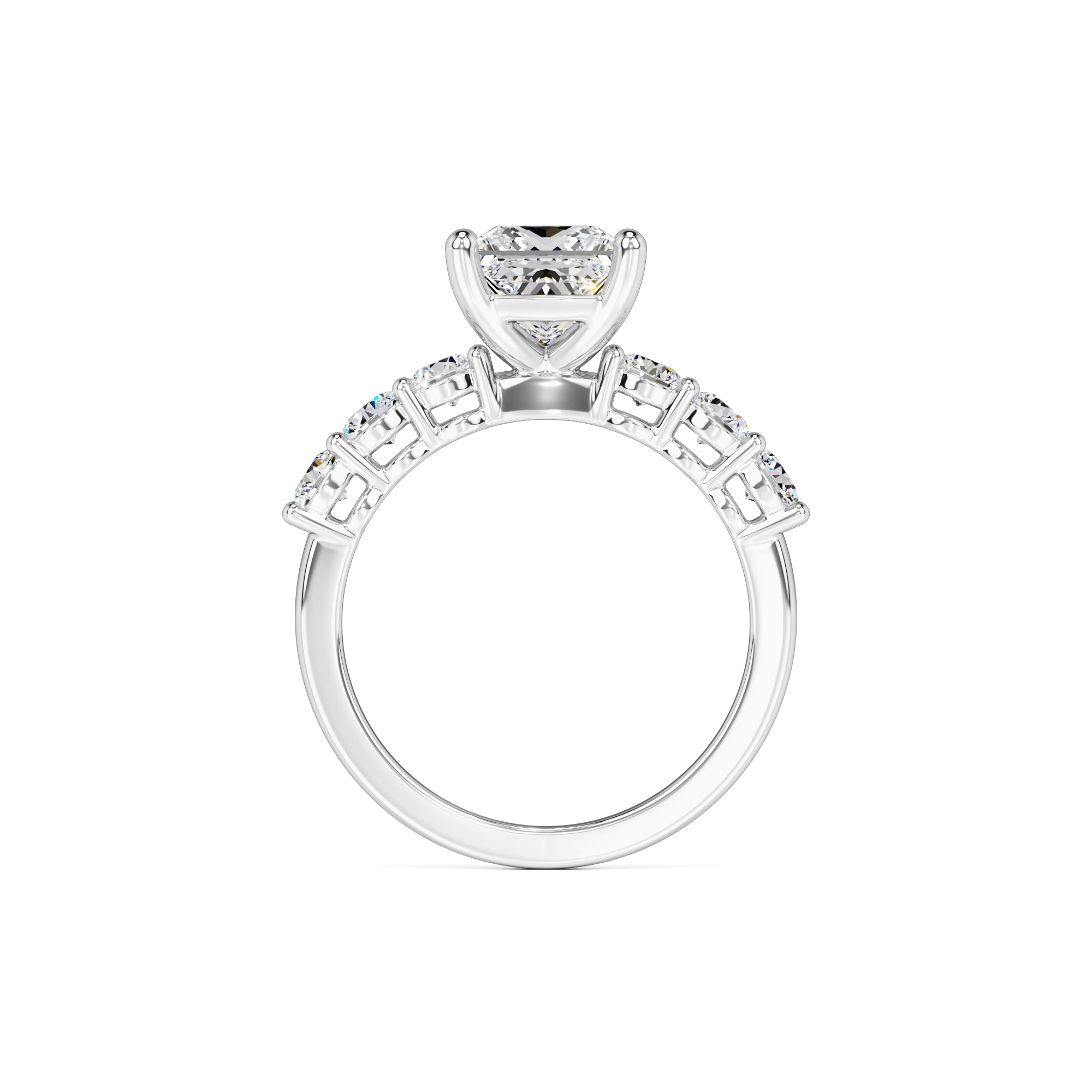 Blaire Moissanite & Lab Grown Diamond Ring | White Gold | 4