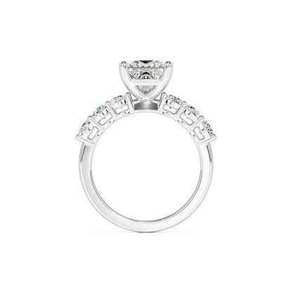 Blaire Moissanite & Lab Grown Diamond Ring | White Gold | 4