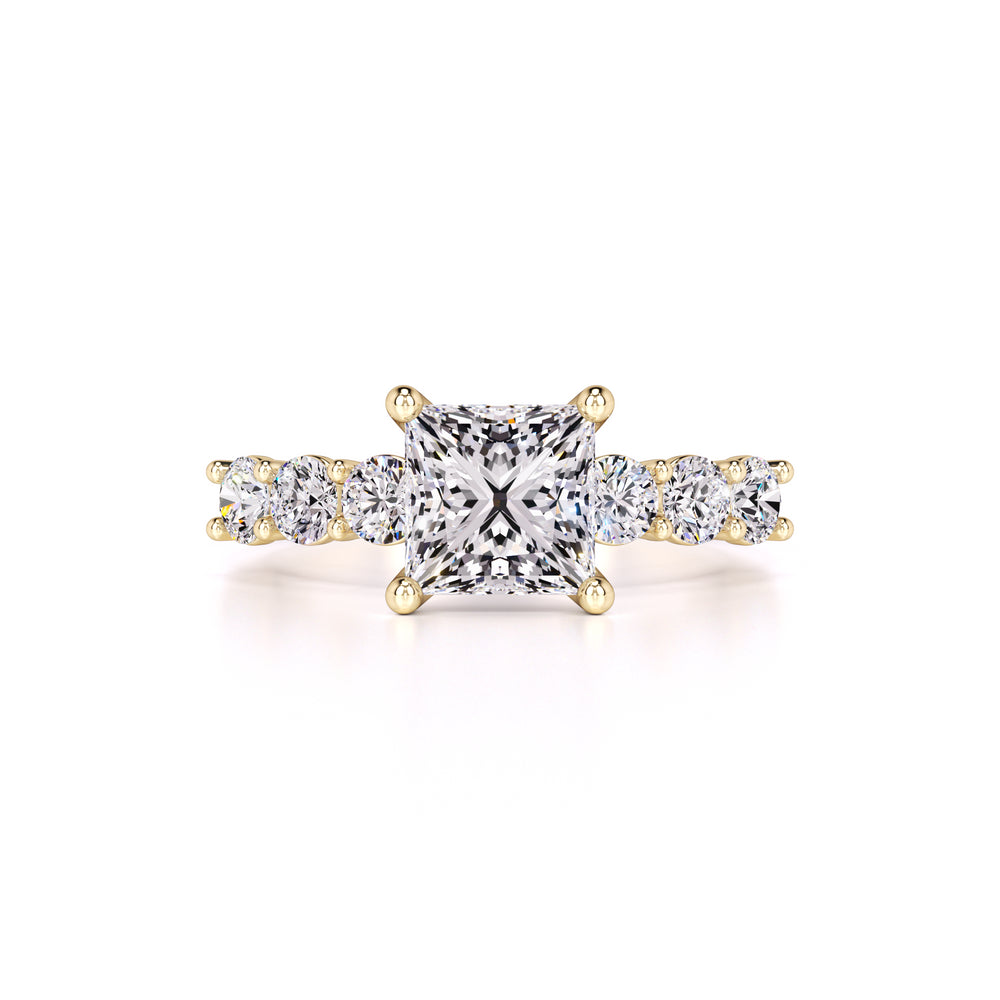 Blaire Moissanite & Lab Grown Diamond Ring | Yellow Gold | 1