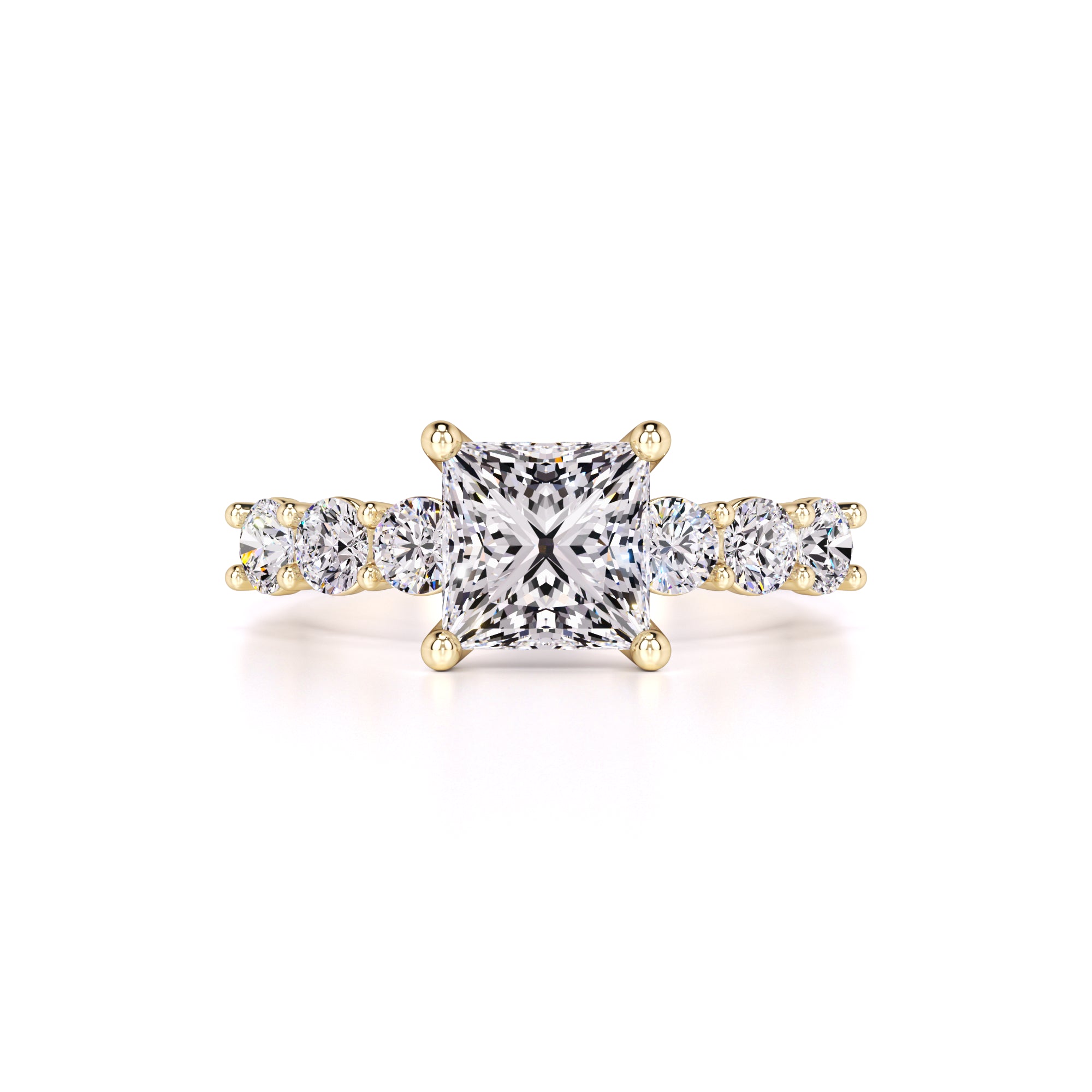 Blaire Moissanite & Lab Grown Diamond Ring | Yellow Gold | 1