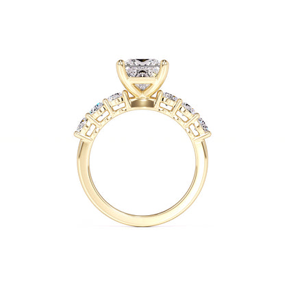 Blaire Moissanite & Lab Grown Diamond Ring | Yellow Gold | 4