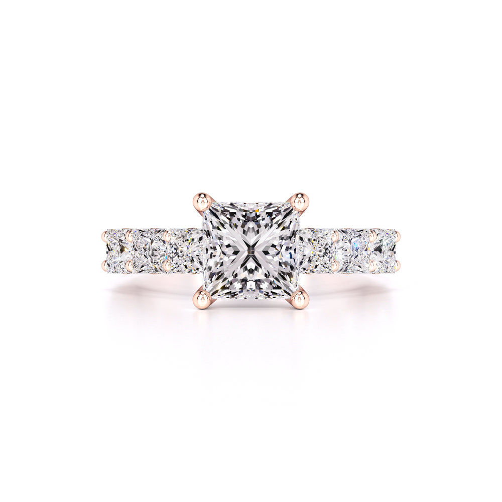 Jolie Moissanite & Lab Grown Diamond Ring | Rose Gold | 1