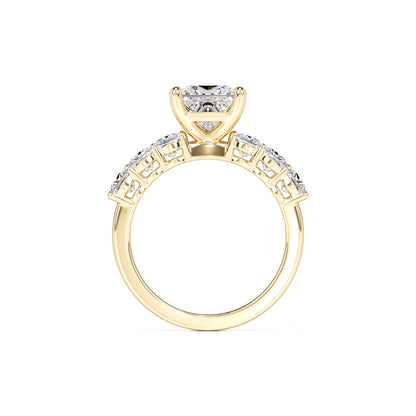 Jolie Moissanite & Lab Grown Diamond Ring | Yellow Gold | 4