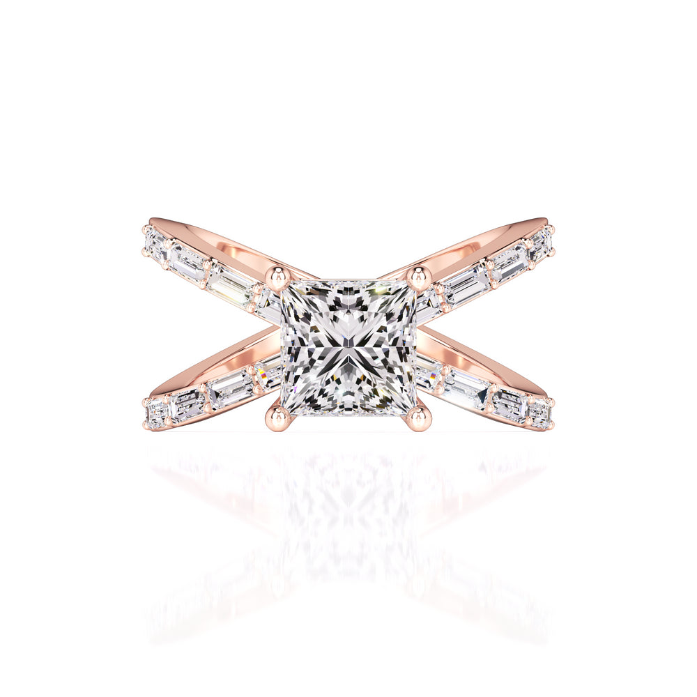 Rosa Moissanite & Lab Grown Diamond Ring | Rose Gold | 1