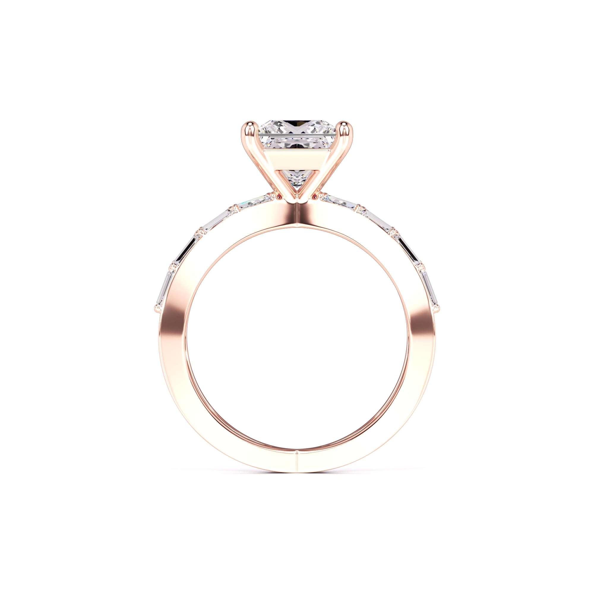 Rosa Moissanite & Lab Grown Diamond Ring | Rose Gold | 4