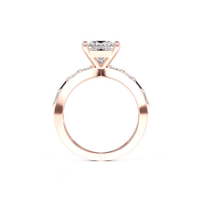Rosa Moissanite & Lab Grown Diamond Ring | Rose Gold | 4