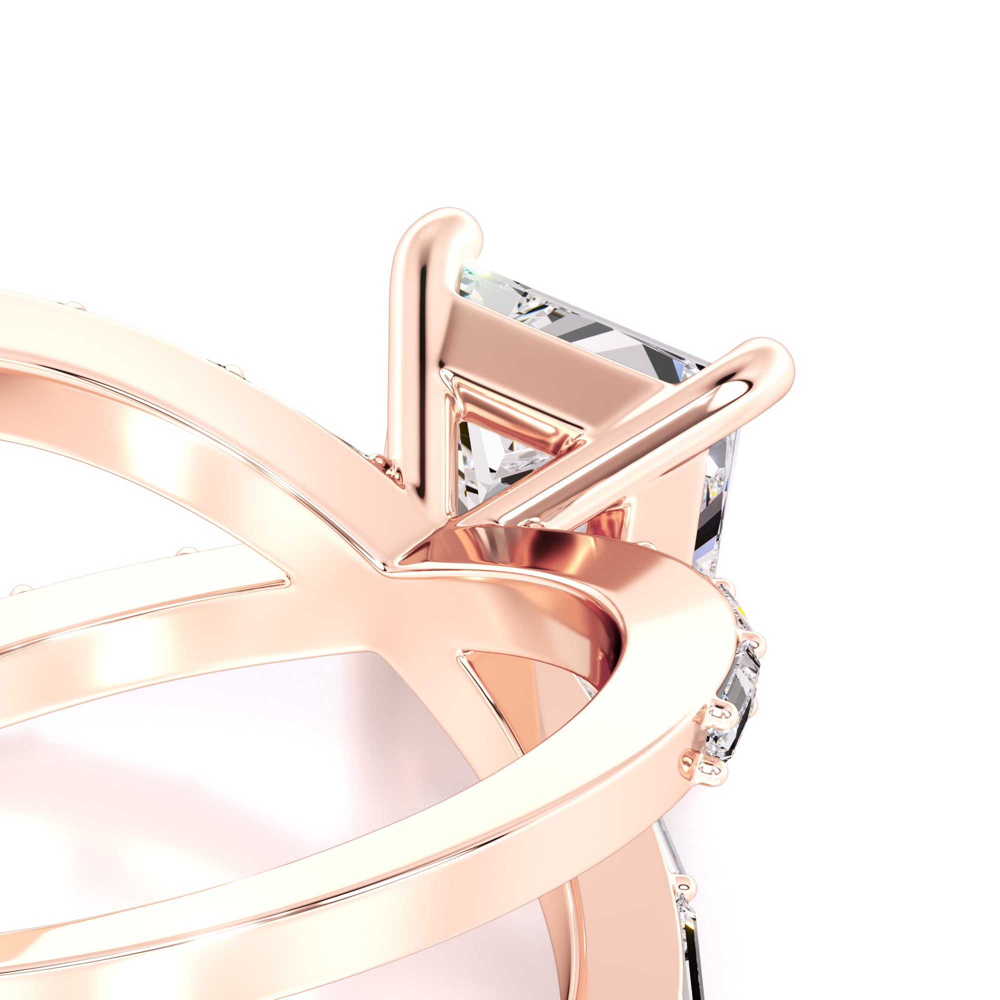 Rosa Moissanite & Lab Grown Diamond Ring | Rose Gold | 2