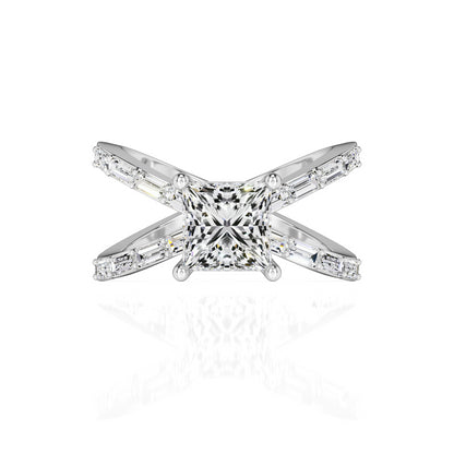 Rosa Moissanite & Lab Grown Diamond Ring | White Gold | 1