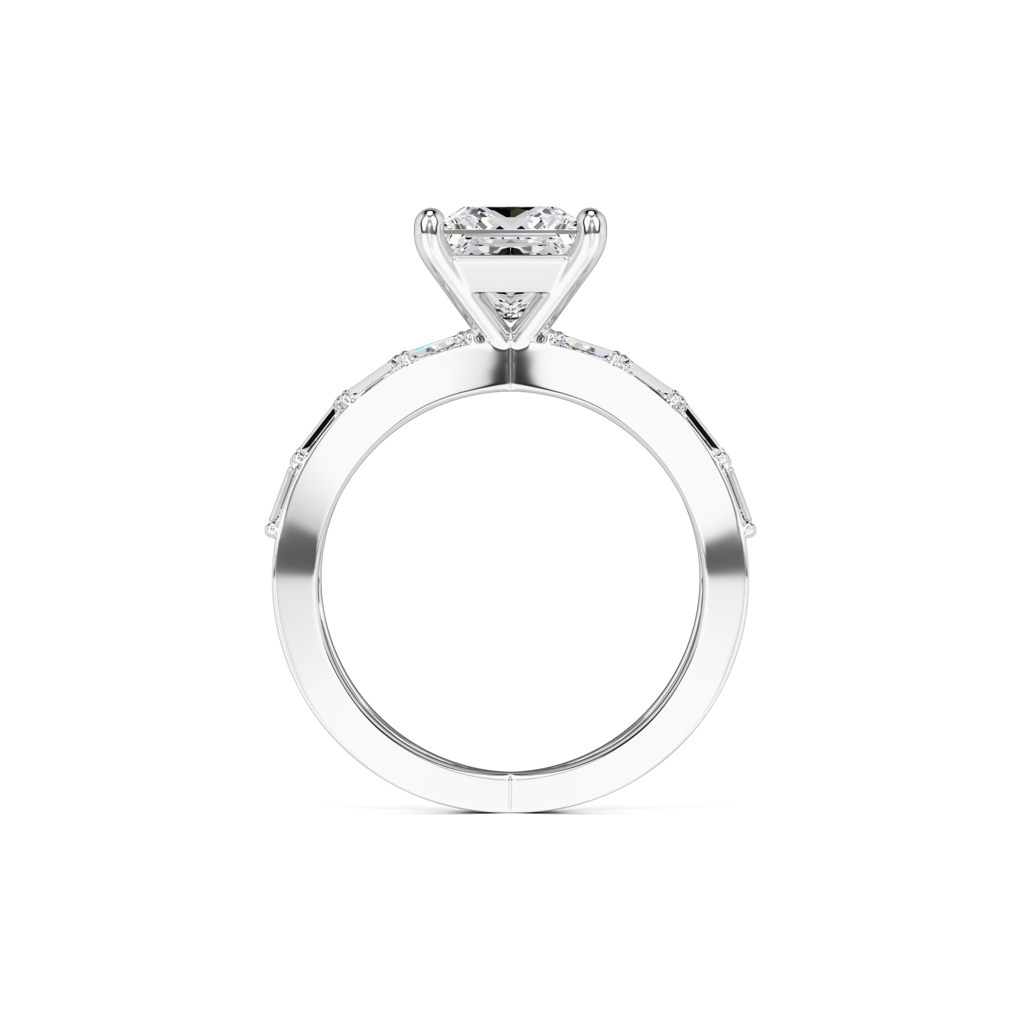 Rosa Moissanite & Lab Grown Diamond Ring | White Gold | 4