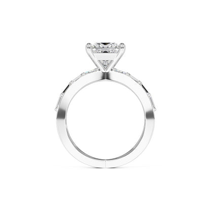 Rosa Moissanite & Lab Grown Diamond Ring | White Gold | 4