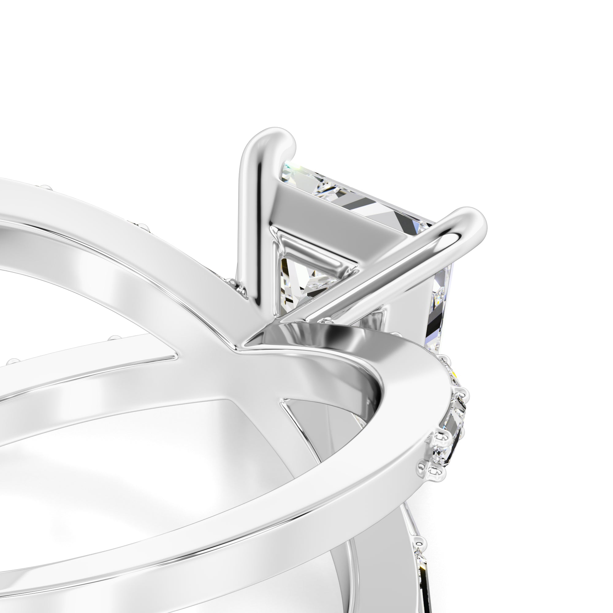 Rosa Moissanite & Lab Grown Diamond Ring | White Gold | 2