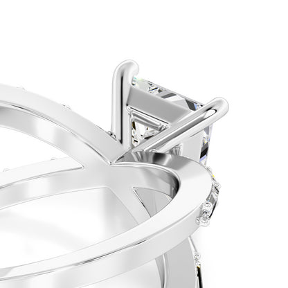 Rosa Moissanite & Lab Grown Diamond Ring | White Gold | 2