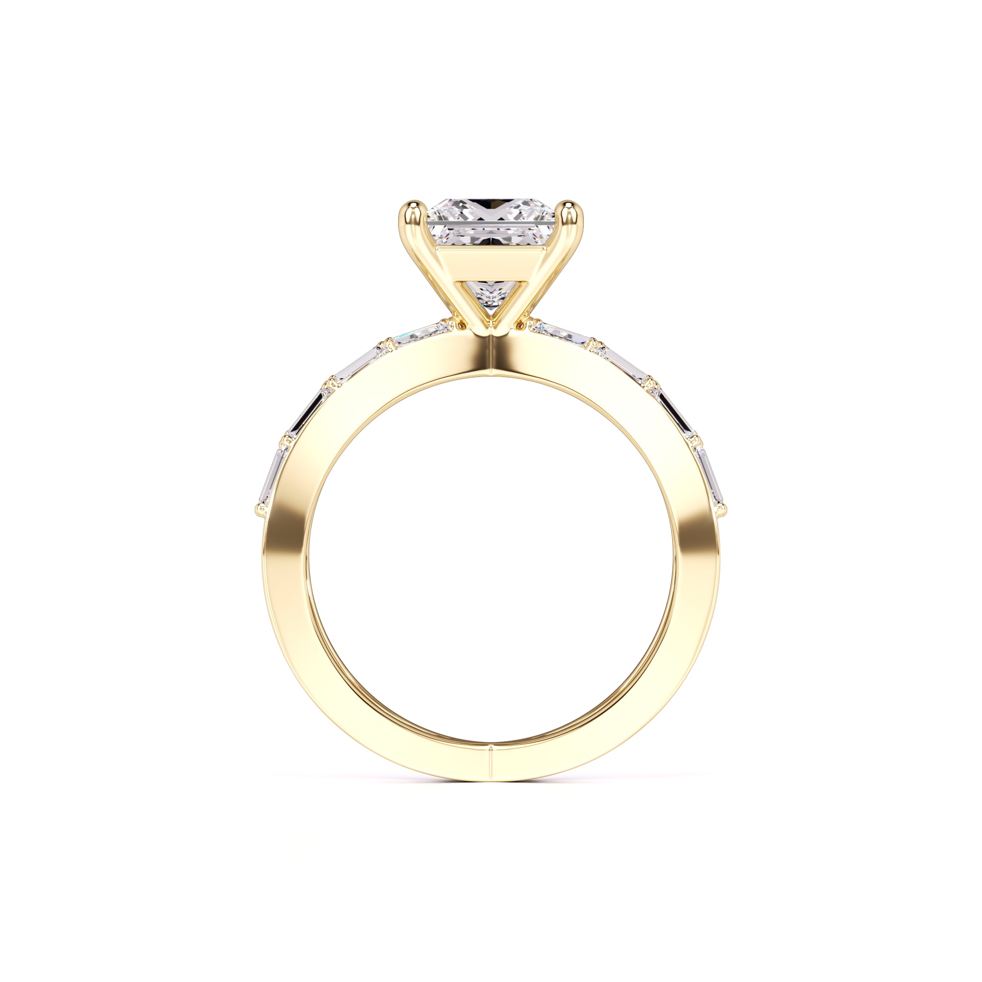 Rosa Moissanite & Lab Grown Diamond Ring | Yellow Gold | 4