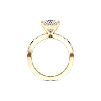 Rosa Moissanite & Lab Grown Diamond Ring | Yellow Gold | 4