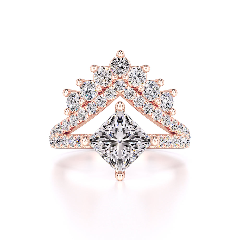 Finley Moissanite & Lab Grown Diamond Ring | Rose Gold | 1